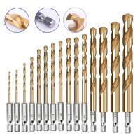 Hex Shank Titanium HSS Twist Drill Bit Set for Quick Change Wood Metal Hole Cutter Core Drilling Tool Power Tools Accessories Drills  Drivers