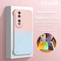 ROAZIC Gradient กล่องพลาสติกแข็งไร้กรอบสำหรับ Honor 90 5G เคสโทรศัพท์บางเฉียบสีสันสดใสฝาครอบกล้องเคสกันกระแทก