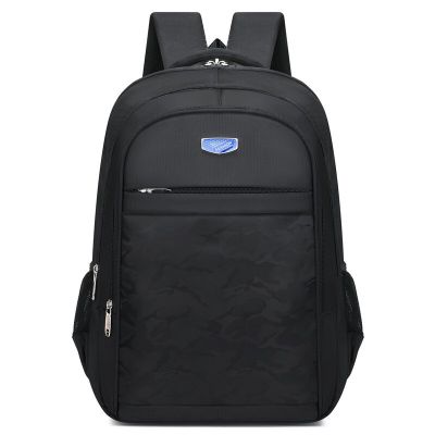 กระเป๋าเป้สะพายหลังสีดำผู้ชายไนลอนนักศึกษากระเป๋าสำหรับวัยรุ่นโรงเรียน