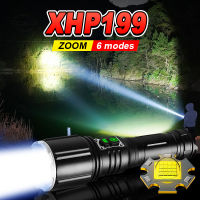 ใหม่ XHP199พลังงานสูง LED ไฟฉาย USB ชาร์จไฟฉายแสงไฟฉายยุทธวิธีที่มีประสิทธิภาพ18650 XHP90 XHP70โคมไฟตั้งแคมป์