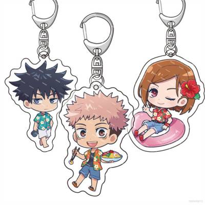 Jujutsu Kaisen Keychain Anime Keyring Acrylic Cute Cartoon Itadori Yuji Gojo Satoru Bag Pendant Key Chain Gifts