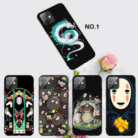 Casing หรับ iPhone 11 12 Mini X Xs XR Pro Max 6+ 6s+ 7+ 8+ 6 7 8 Plus 5 5s SE 2020 Spirited Away Anime Pattern Phone เคสโทรศัพท์ อ่อนนุ่ม TPU Black ปก