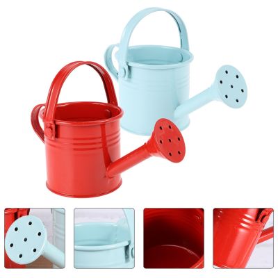 【CC】 2 Pcs Sprinkling Kettle Goblincore Room Iron Watering Can Mouth Child