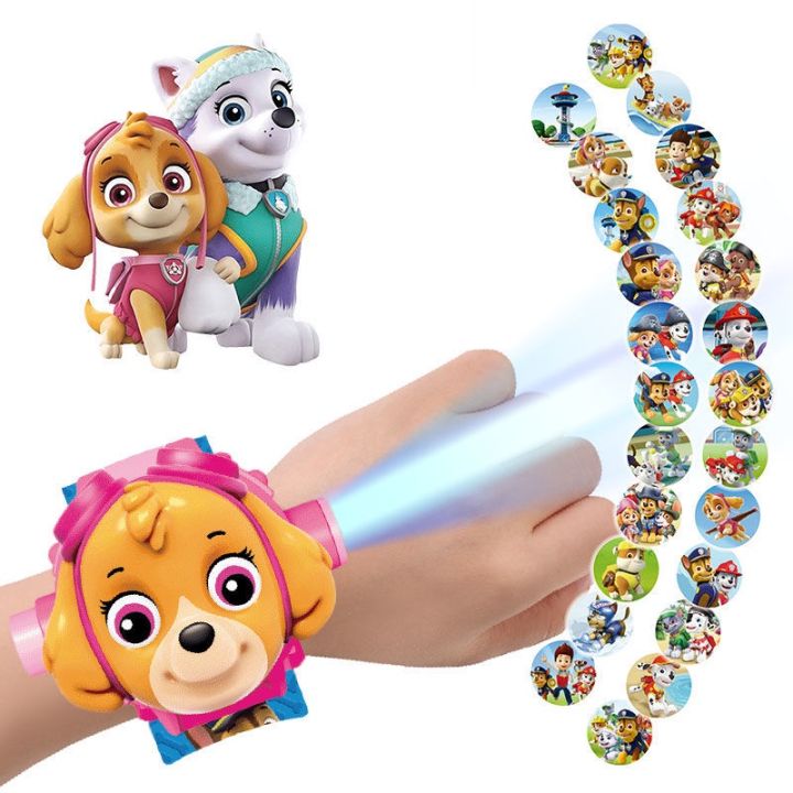 พร้อมส่ง-ของเล่น-paw-patrol-kids-watch-cartoon-3d-projection-projector-ของขวัญสำหรับเด็ก-ben10