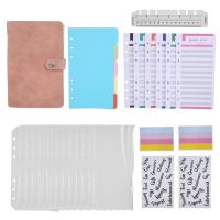 Ring Binder, A6 Binder Budget Notebook,with Clear Binder Covers, Budget Sheets, Label Stickers, for Budget Planner