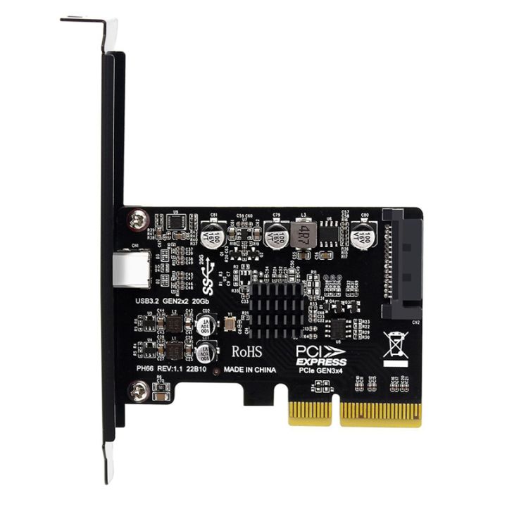 usb-pcie-card-type-c-pci-express-4x-to-usb-3-2-gen-2x2-20gbps-asm3242-chipset-for-windows-8-10-linux