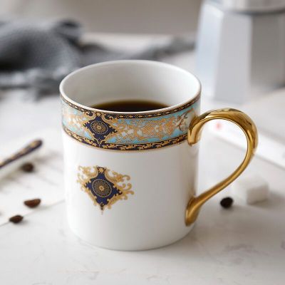 Ceramic Mug Coffe Cup Bone China Drinkware Porcelain Tea Cup Baroque Vintage Birthday Gift Cafe 500ML Birthday Gift Home Decor