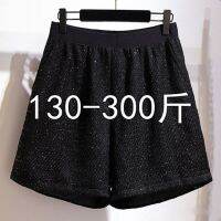 [COD] 300 catties extra large size black casual short female fat mm autumn and winter loose wide leg high waist straight hot