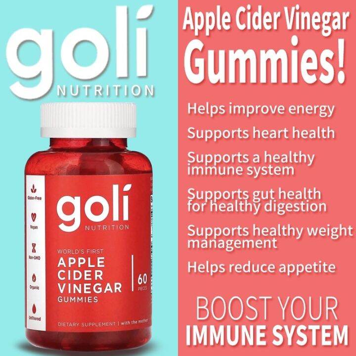 Goli Apple Cider Vinegar Gummies Vitamin C/E Collagen/Zinc Weight Loss