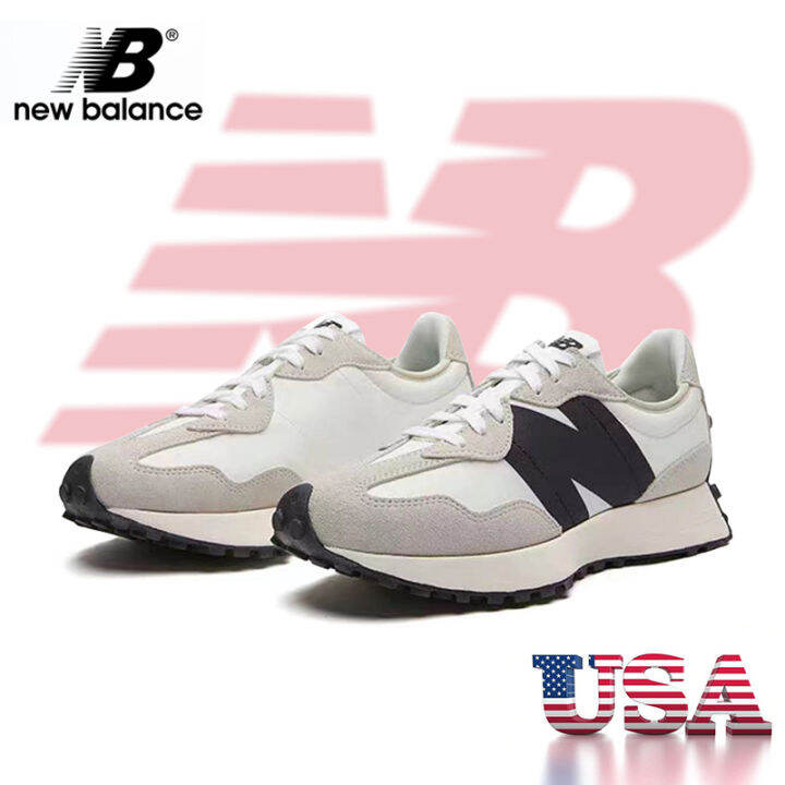 New Balance ms327 Classic White Black Authentic NB327 Mesh Breathable Sports Sneakers Unisex