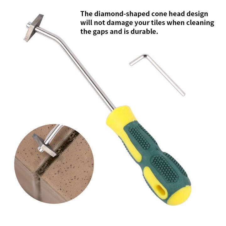 Grout Remover Steel Handheld Wall Tile Seam Cleaning Tool NonSlip
