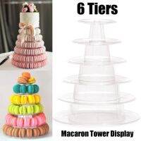 【LZ】♀❒  Multi-Function Round Display Stand Macaron Tower Bolo Stand Bandeja de PVC Rack para Casamento Aniversário 6 Camados Novo