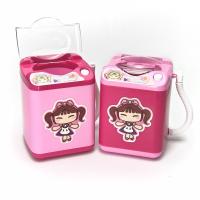 Mini Electric Washing Machine Child Role Pretend Play Toy for Wash Makeup Brushes Housekeeping Toys Red Pink Girls Toy