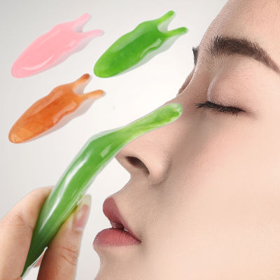 WOOLOVE ใบหน้ายกหิน Gua Sha ขูดใบหน้า Gouache ธรรมชาติโรสควอตซ์หยกรูปตัว Y ส้อมนวดแผ่นจมูกนวด