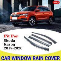 ที่บังแดดรถยนต์สำหรับ Skoda Karoq 2018-2020กระจกกันฝนที่บังแดดแผ่นครอบตกแต่งภายนอกรถ