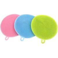 1PC Multiuse Silicone Soft Bowl Dish Kitchen Cleaning Tool Brush Color Randomly