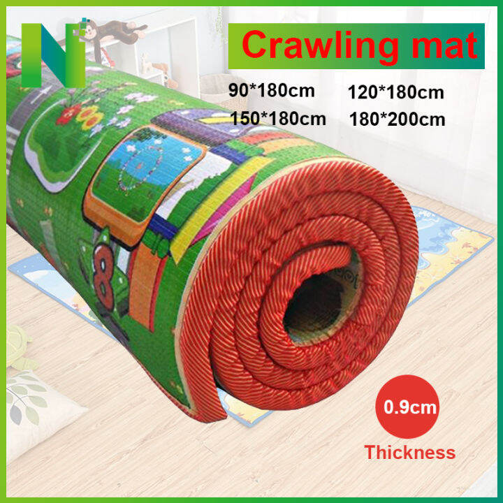 COD Thickening Baby Play Mat 1cm Thick Foldable Crawling Mat Double