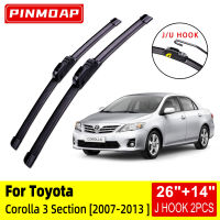 For Toyota Corolla 3 Section 2007-2013 Front Wiper Blades Brushes Cutter Accessories U J Hook