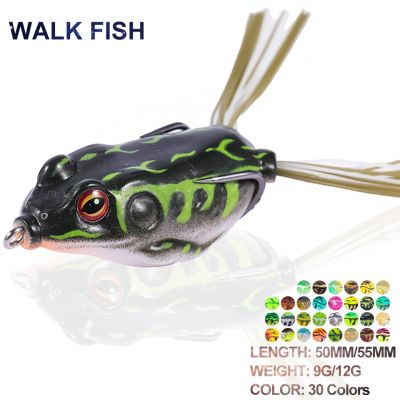 hot！【DT】 WALK FISH 1Pcs Frog Baits Silicone Soft Lures 9G/12G Eyes Hose Plastic With Bass Carp Trout