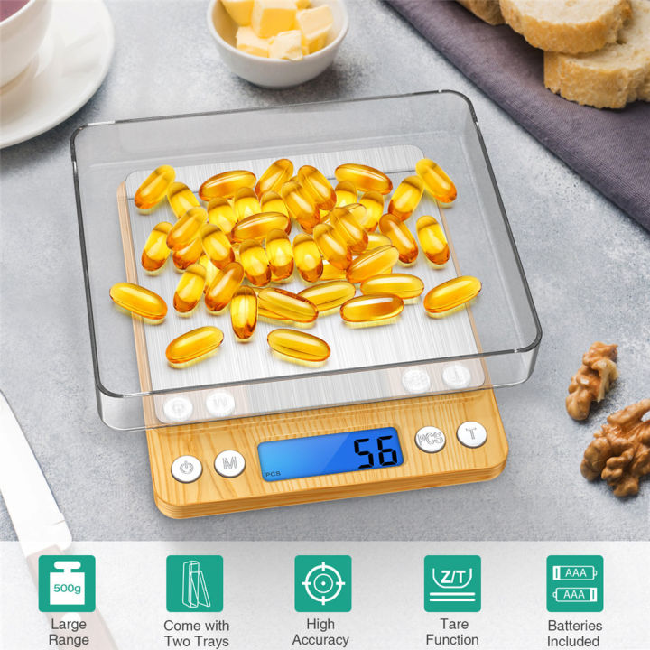 lucky-digital-kitchen-scale-500g-0-01g-mini-pocket-jewelry-scale-cooking-food-scale-back-lit-lcd-display-2-trays-6-units-auto-off-tare-pcs-stainless-steel