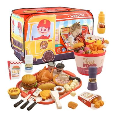 Play Kitchen Food Kids Realistic Hamburger Toy Set with Tray Pretend Colorful Food for Girls &amp; Boys Role Play Cute Play House Accessories for Enhancing Hands-On Ability advantage