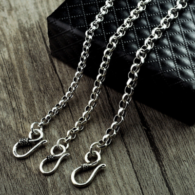 Real Silver 3.5-5MM Thick Cross O Link Chain S925 Sterling Round Sweater Chain Necklace Man Woman Jewelry Gift
