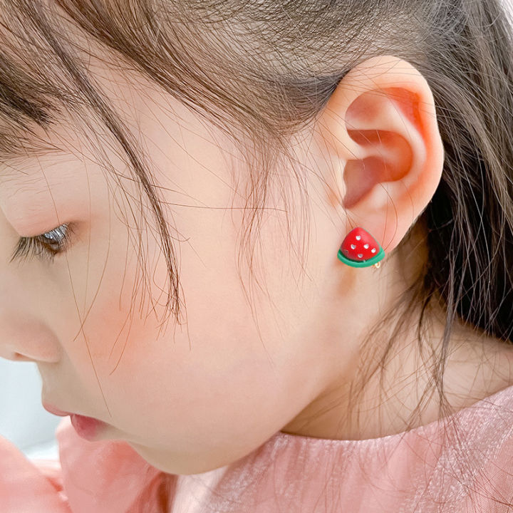 สไตล์เกาหลีแบบใหม่เครื่องประดับต่างหูแบบหนีบเด็กน่ารักต่างหูไม่เจ็บเด็กผู้หญิงไม่มีชุดต่างหูคลิป-tindik-telinga