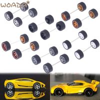 1/64 Model Car Wheels Plastic For Hotwheels With Rubber Tires Basic ABS Modified Parts Racing Vehicle Toys Tomica Mini Wheels