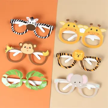 12pcs Mask Birthday Party Supplies Paper Animal Masks Cartoon Kids