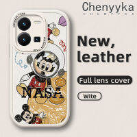 เคส Chenyyyka สำหรับ Vivo Y35เคสลายการ์ตูนนักบินอวกาศมิกกี้เคสใส่โทรศัพท์หนังใหม่กล้องฝาปิดเลนส์เต็มรูปแบบฝาครอบด้านหลังป้องกันซิลิโคนเคสนิ่ม