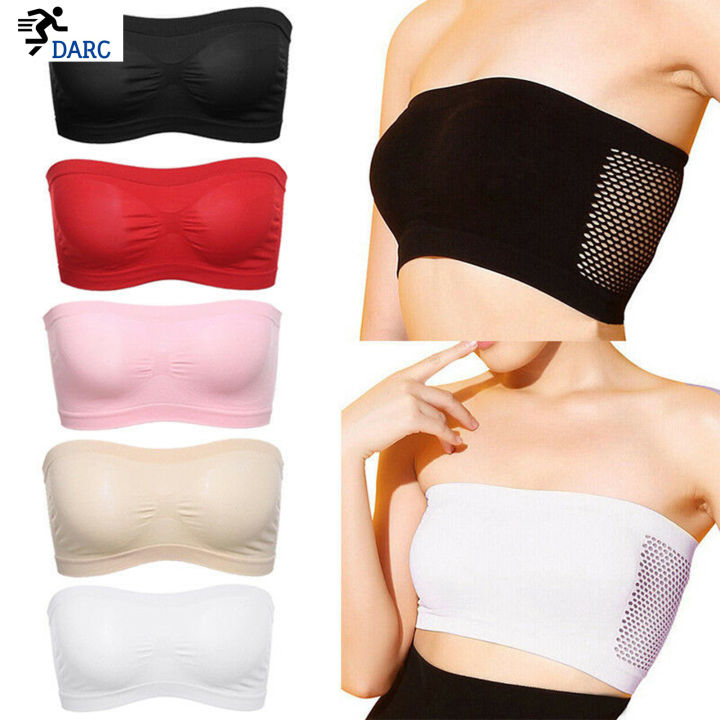 Wireless Padded Strapless Bra Seamless Solid Color Push Up Bra Lingerie for  Female Women Girl Daily Wear