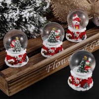 1pc Random Christmas Crystal Ball Snowman Santa Claus Glass Ball Christmas kids Gift Navidad Desktop Decorations for home decor