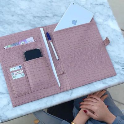 Fashion Business Briefcase Embrossed Ostrich Pattern File Folder New Large Capacity Laptop Briefcase Top Quality Document Bag