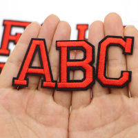 1PC Red English Alphabet Letter Embroidery Patches Hot Melt Adhesive Sew On Brand Cloth Accessories Repair Stickers Name Patches Haberdashery