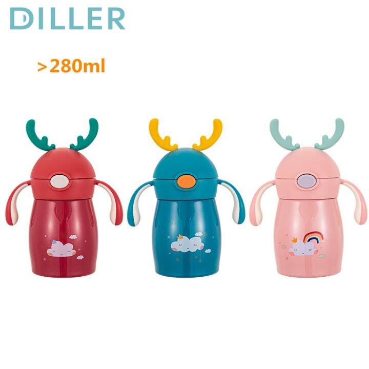 diller-vacuum-flask-thermos-with-straw-stainless-steel-children-water-bottle-for-drinking-280ml-mlh8952