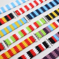 Silicone Elastic Wristband Strap for Apple Watch Band 45mm 44mm 41mm Bracelet for IWatch Series 7 6 SE 5 4 3 2 1 Patchwork Link