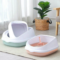 สัตว์เลี้ยงห้องน้ำ Bedpan ป้องกันสาดแมวครอกกล่องแมวสุนัขถาดที่มีตักลูกแมวสุนัขสะอาด Toilette บ้านพลาสติกทรายกล่องอุปกรณ์