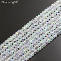 Isywaka White AB Color 170pcs 2mm Rondelle Austria faceted Crystal Glass Beads Loose Spacer Round Beads for Jewelry Making