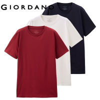 Giordano Official เสื้อยืดแขนสั้นผู้ชาย เสื้อยืด Giordanoเสื้อยืดแขนสั้น คอกลม ผ้าคอตตอน (1แพค บรรจุ 3ชิ้น) 01245504 BCFA