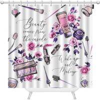 Ofloral Beauty Salon Shower Curtains for Bathroom Fashion Makeup Party Beauty Scene Women Polygon Waterproof Shower Curtains with Hooks 72 x 72 Inch