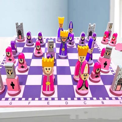 หุ่นไม้เกมกระดานหมากรุกหมากรุกยุคกลางทัวร์นาเมนท์เด็กครอบครัวของที่ระลึกในประวัติศาสตร์ OA50XQ Xadrez Backgammon