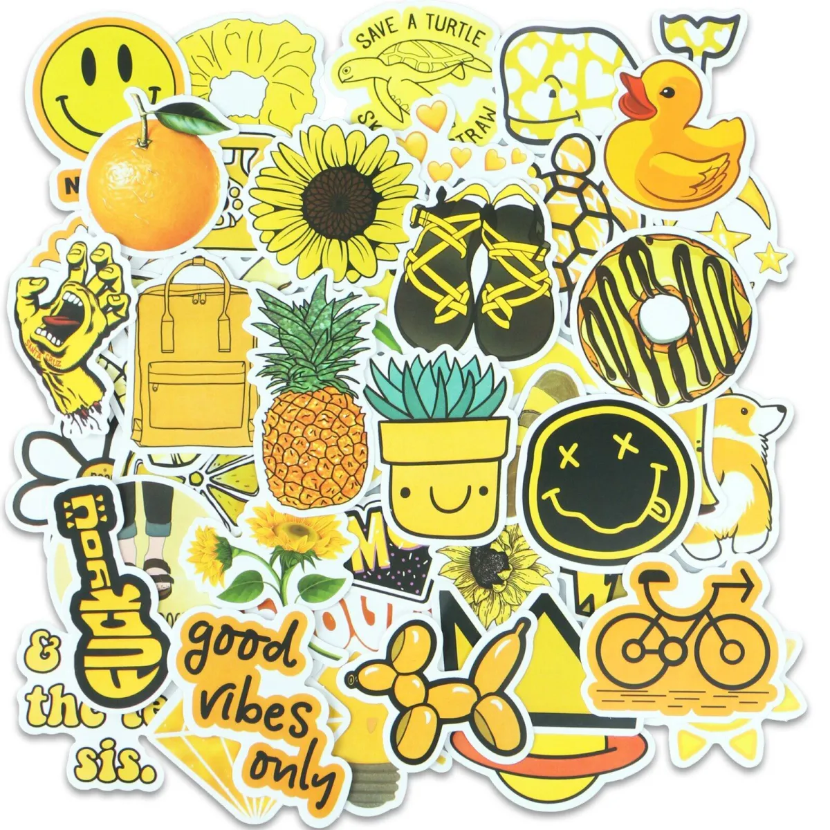 Big Moods Aesthetic Sticker Pack 10pc - Yellow