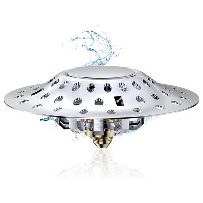 Replacement 2 in 1 Bathtub Stopper with Drain Hair Catcher, Anti-Clogging Tub Stopper with Dual Filtration, for 1.4-2.0In Drain Hole
