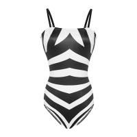 Women Swimsuit Cosplay Costume Girls Summer Black and White Striped Beachwear Pool Outfits Halloween Carnival Party Suit ingenious