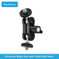 Mini ขนาด Double Ballhead Magic Arm 14นิ้วสกรู CNC สำหรับกล้อง DSLR ขาตั้งกล้อง LED Video Light ไมโครโฟน Field Monitor โหลด10Kg