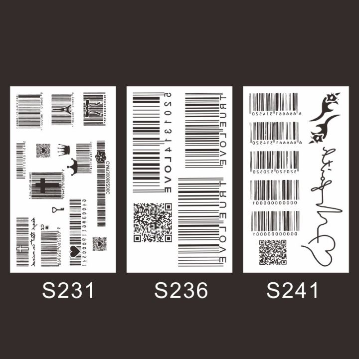 บอดี้อาร์ตเลิฟเครื่องประดับแฟชั่นลายบาร์โค้ดส่วนตัวสติกเกอร์รอยสักขนาดเล็กกันน้ำติดทนนาน