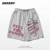 Hip-hop hiphop American style ruffian handsome cross letter printed shorts mens summer loose drawstring sports five-point pants