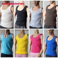 Solid Color 1/6 Scale Male Solider Classic T-Shirt Vest Fashion Outfits Uncle Wolf Tank Top Clothes Set For 12 Inch Muscle Body