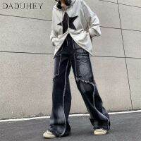 ∏☑❄ DaDuHey? Mens Kong Brand Street Loose Wide-Leg Jeans Ins Fashionable All-Match Pants