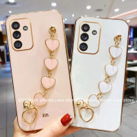 Phone Case เคส Samsung Galaxy A24 M14 M54 4G 5G A24 LTE ซิลิโคนนิ่มชุบลูกกวาดสีสันสวยงามพร้อมสร้อยข้อมือรูปหัวใจ